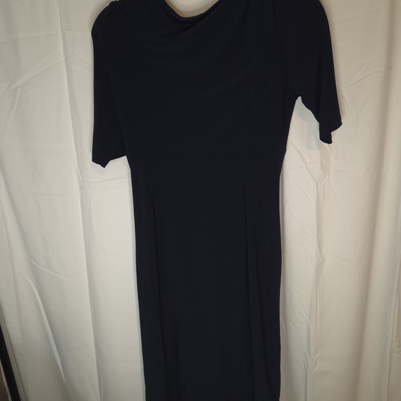 Lauren Ralph Lauren Women's Midnight Blue Midi Ruching 1/2 Sleeve Dress Size 6 - Picture 10 of 10